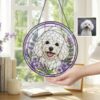 Custom Pet Portrait Glass Suncatcher, Dog Cat Glass Art, Pet Window Hangings, Pet Portrait From Photo, Pet Memorial Gift, Pet Lover Gift - Style 7