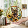 Custom Pet Portrait Glass Suncatcher, Dog Cat Glass Art, Pet Window Hangings, Pet Portrait From Photo, Pet Memorial Gift, Pet Lover Gift - Style 8