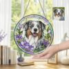 Custom Pet Portrait Glass Suncatcher, Dog Cat Glass Art, Pet Window Hangings, Pet Portrait From Photo, Pet Memorial Gift, Pet Lover Gift - Style 9