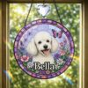 Custom Pet Portrait Stained Glass Suncatcher, Dog Memorial Ornament, Custom Dog Portrait From Photo, Pet Memorial Gift, Window Hangings - Style 5