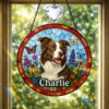 Custom Pet Portrait Stained Glass Suncatcher, Dog Memorial Ornament, Custom Dog Portrait From Photo, Pet Memorial Gift, Window Hangings - Style 6