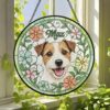 Custom Pet Portrait Stained Glass Suncatcher, Dog Suncatcher Memorial, Dog Portrait Art Suncatcher, Personalized Pet Portrait - Style 10