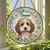 Custom Pet Portrait Stained Glass Suncatcher, Dog Suncatcher Memorial, Dog Portrait Art Suncatcher, Personalized Pet Portrait - Style 2