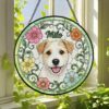 Custom Pet Portrait Stained Glass Suncatcher, Dog Suncatcher Memorial, Dog Portrait Art Suncatcher, Personalized Pet Portrait - Style 4
