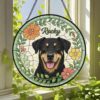 Custom Pet Portrait Stained Glass Suncatcher, Dog Suncatcher Memorial, Dog Portrait Art Suncatcher, Personalized Pet Portrait - Style 6