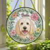 Custom Pet Portrait Stained Glass Suncatcher, Dog Suncatcher Memorial, Dog Portrait Art Suncatcher, Personalized Pet Portrait - Style 7