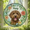 Custom Pet Portrait Stained Glass Suncatcher, Dog Suncatcher Memorial, Dog Portrait Art Suncatcher, Personalized Pet Portrait - Style 8