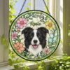 Custom Pet Portrait Stained Glass Suncatcher, Dog Suncatcher Memorial, Dog Portrait Art Suncatcher, Personalized Pet Portrait - Style 9