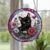 Custom Pet Portrait Stained Glass Suncatcher, Personalized Cat Suncatcher, Pet Keepsake Glass Suncatcher, Memorial Gift For Cat Lover - Style 6