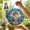 Custom Pet Portrait Stained Glass Suncatcher, Personalized Dog Cat Memorial Window Decor, Dog Cat Loss Sympathy Gift, Pet Tribute Hanging Ornament - Style 1