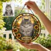 Custom Pet Portrait Stained Glass Suncatcher, Personalized Dog Cat Memorial Window Decor, Dog Cat Loss Sympathy Gift, Pet Tribute Hanging Ornament - Style 3