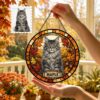 Custom Pet Portrait Stained Glass Suncatcher, Personalized Dog Cat Memorial Window Decor, Dog Cat Loss Sympathy Gift, Pet Tribute Hanging Ornament - Style 7