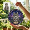Custom Pet Portrait Stained Glass Suncatcher, Personalized Dog Cat Memorial Window Decor, Dog Cat Loss Sympathy Gift, Pet Tribute Hanging Ornament - Style 9