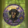 Custom Pet Portrait Stained Glass Suncatcher, Stained Glass Dog Memorial, Custom Dog Portrait From Photo, Sympathy Gifts, Stained Glass Dog - Style 10