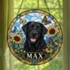 Custom Pet Portrait Stained Glass Suncatcher, Stained Glass Dog Memorial, Custom Dog Portrait From Photo, Sympathy Gifts, Stained Glass Dog - Style 2