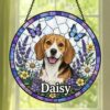 Custom Pet Portrait Stained Glass Suncatcher, Stained Glass Dog Memorial, Custom Dog Portrait From Photo, Sympathy Gifts, Stained Glass Dog - Style 2