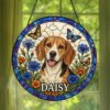 Custom Pet Portrait Stained Glass Suncatcher, Stained Glass Dog Memorial, Custom Dog Portrait From Photo, Sympathy Gifts, Stained Glass Dog - Style 3