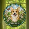 Custom Pet Portrait Stained Glass Suncatcher, Stained Glass Dog Memorial, Custom Dog Portrait From Photo, Sympathy Gifts, Stained Glass Dog - Style 4