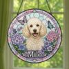 Custom Pet Portrait Stained Glass Suncatcher, Stained Glass Dog Memorial, Custom Dog Portrait From Photo, Sympathy Gifts, Stained Glass Dog - Style 4