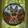 Custom Pet Portrait Stained Glass Suncatcher, Stained Glass Dog Memorial, Custom Dog Portrait From Photo, Sympathy Gifts, Stained Glass Dog - Style 5