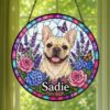 Custom Pet Portrait Stained Glass Suncatcher, Stained Glass Dog Memorial, Custom Dog Portrait From Photo, Sympathy Gifts, Stained Glass Dog - Style 6
