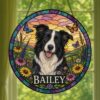 Custom Pet Portrait Stained Glass Suncatcher, Stained Glass Dog Memorial, Custom Dog Portrait From Photo, Sympathy Gifts, Stained Glass Dog - Style 7