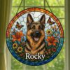 Custom Pet Portrait Stained Glass Suncatcher, Stained Glass Dog Memorial, Custom Dog Portrait From Photo, Sympathy Gifts, Stained Glass Dog - Style 7