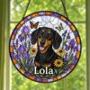Custom Pet Portrait Stained Glass Suncatcher, Stained Glass Dog Memorial, Custom Dog Portrait From Photo, Sympathy Gifts, Stained Glass Dog - Style 8