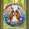 Custom Pet Portrait Stained Glass Suncatcher, Stained Glass Dog Memorial, Custom Dog Portrait From Photo, Sympathy Gifts, Stained Glass Dog - Style 9