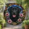 Custom Pet Portrait Suncatcher, Stained Glass Dog Memorial, Custom Dog Memorial, Dog Loss Keepsake, Pet Loss Gift - Style 1