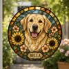 Custom Pet Portrait Suncatcher, Stained Glass Dog Memorial, Custom Dog Memorial, Dog Loss Keepsake, Pet Loss Gift - Style 2