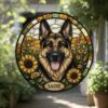 Custom Pet Portrait Suncatcher, Stained Glass Dog Memorial, Custom Dog Memorial, Dog Loss Keepsake, Pet Loss Gift - Style 7