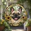 Custom Pet Portrait Suncatcher, Stained Glass Dog Memorial, Custom Dog Memorial, Dog Loss Keepsake, Pet Loss Gift - Style 8