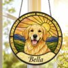 Custom Pet Portrait Suncatcherm, Stained Glass Style Window Hanging, Personalized Dog Memorial Gift Made From Your Photo - Style 1