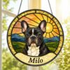 Custom Pet Portrait Suncatcherm, Stained Glass Style Window Hanging, Personalized Dog Memorial Gift Made From Your Photo - Style 10