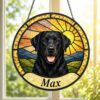 Custom Pet Portrait Suncatcherm, Stained Glass Style Window Hanging, Personalized Dog Memorial Gift Made From Your Photo - Style 2