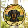 Custom Pet Portrait Suncatcherm, Stained Glass Style Window Hanging, Personalized Dog Memorial Gift Made From Your Photo - Style 5