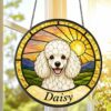 Custom Pet Portrait Suncatcherm, Stained Glass Style Window Hanging, Personalized Dog Memorial Gift Made From Your Photo - Style 7