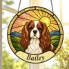 Custom Pet Portrait Suncatcherm, Stained Glass Style Window Hanging, Personalized Dog Memorial Gift Made From Your Photo - Style 8