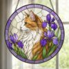 Custom Pet Stained Glass Suncatcher, Pet Memorial Gift, Personalized Cat Portrait From Photo, Pet Loss Gift, Stained Glass Pet Keepsake - Style 1