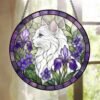 Custom Pet Stained Glass Suncatcher, Pet Memorial Gift, Personalized Cat Portrait From Photo, Pet Loss Gift, Stained Glass Pet Keepsake - Style 3