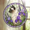 Custom Pet Stained Glass Suncatcher, Pet Memorial Gift, Personalized Cat Portrait From Photo, Pet Loss Gift, Stained Glass Pet Keepsake - Style 5