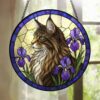 Custom Pet Stained Glass Suncatcher, Pet Memorial Gift, Personalized Cat Portrait From Photo, Pet Loss Gift, Stained Glass Pet Keepsake - Style 6