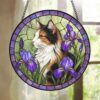 Custom Pet Stained Glass Suncatcher, Pet Memorial Gift, Personalized Cat Portrait From Photo, Pet Loss Gift, Stained Glass Pet Keepsake - Style 7