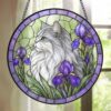 Custom Pet Stained Glass Suncatcher, Pet Memorial Gift, Personalized Cat Portrait From Photo, Pet Loss Gift, Stained Glass Pet Keepsake - Style 8
