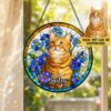 Custom Pet Stained Glass Suncatcher, Pet Memorial Gift, Personalized Dog Cat Memorial Window Decor, Dog Cat Loss Sympathy Gift, Pet Tribute Hanging Ornament - Style 1