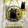Custom Pet Stained Glass Suncatcher, Pet Memorial Gift, Personalized Dog Cat Memorial Window Decor, Dog Cat Loss Sympathy Gift, Pet Tribute Hanging Ornament - Style 3