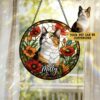 Custom Pet Stained Glass Suncatcher, Pet Memorial Gift, Personalized Dog Cat Memorial Window Decor, Dog Cat Loss Sympathy Gift, Pet Tribute Hanging Ornament - Style 4