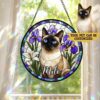 Custom Pet Stained Glass Suncatcher, Pet Memorial Gift, Personalized Dog Cat Memorial Window Decor, Dog Cat Loss Sympathy Gift, Pet Tribute Hanging Ornament - Style 5