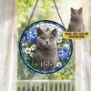 Custom Pet Stained Glass Suncatcher, Pet Memorial Gift, Personalized Dog Cat Memorial Window Decor, Dog Cat Loss Sympathy Gift, Pet Tribute Hanging Ornament - Style 9